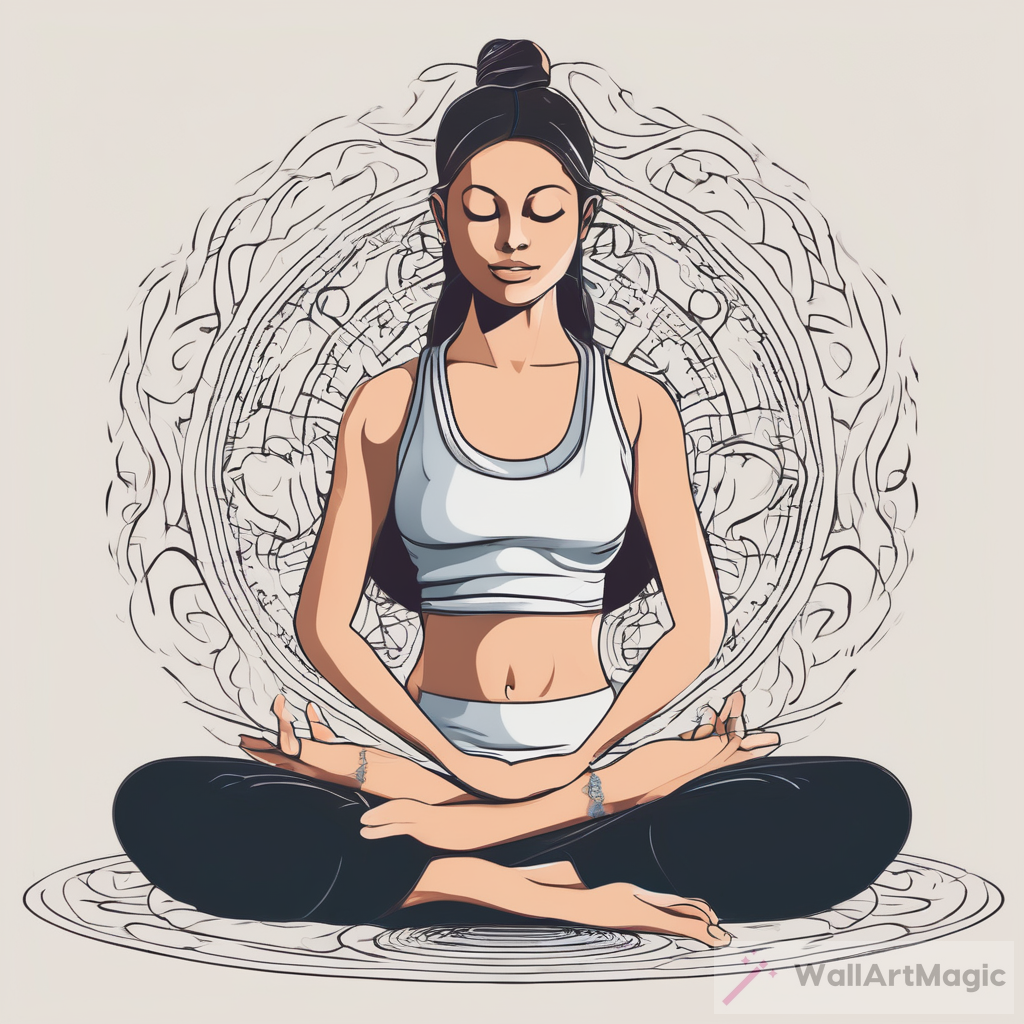 The Serene Art of Meditating: A Vector Image of a Girl Finding Inner Peace