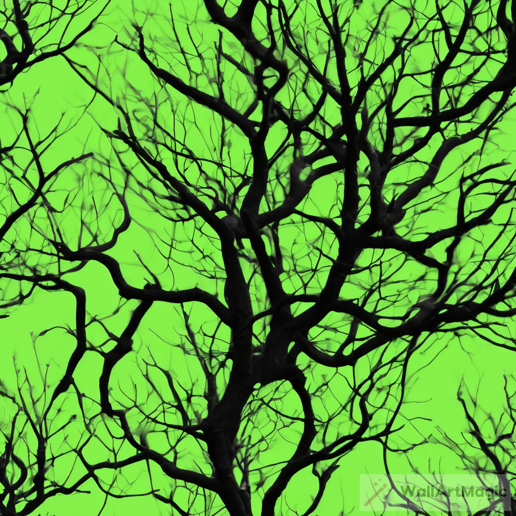 A Captivating Piece: Black and Green Tree Art