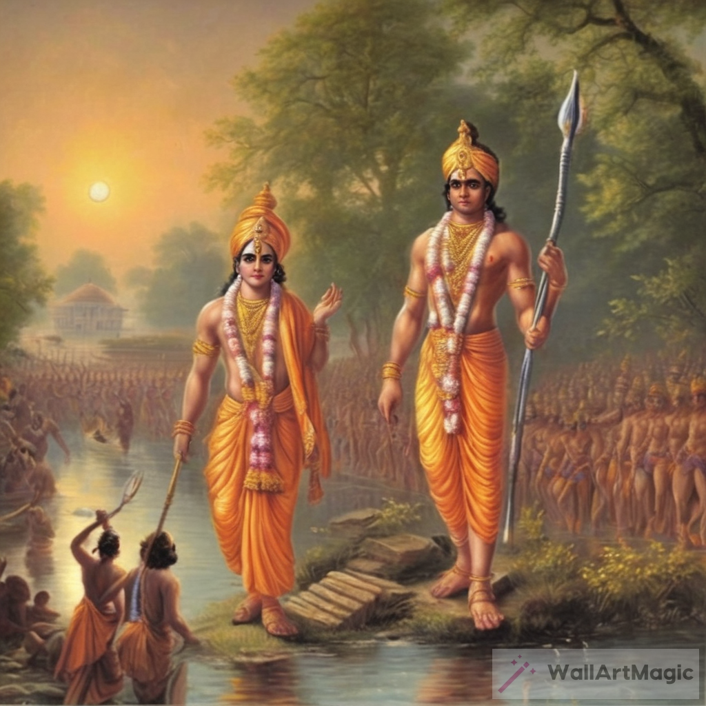 Lord Ram Chandra's Journey to Ayodhya Nagar near Saryu River