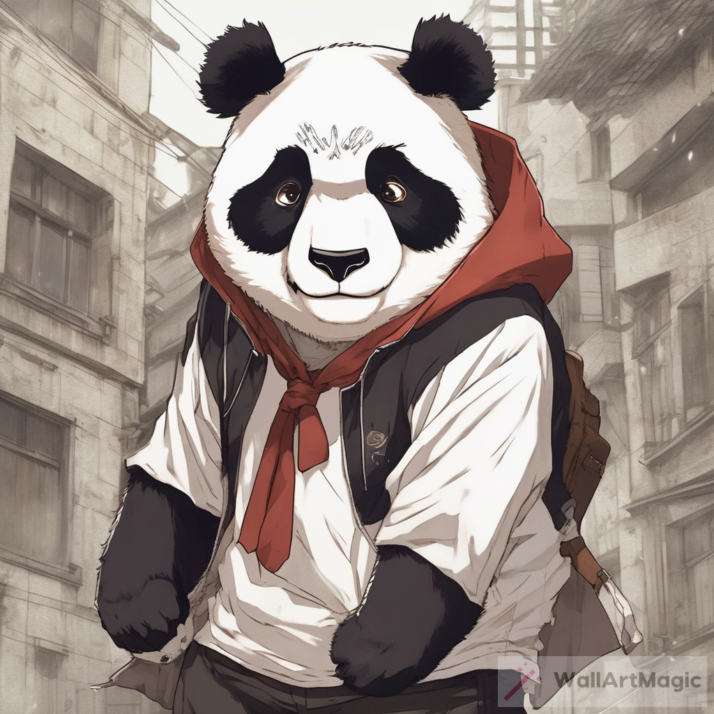 Oso Panda with Anime Style, Wearing Attack on Titan Clothing and Looking Like Levi