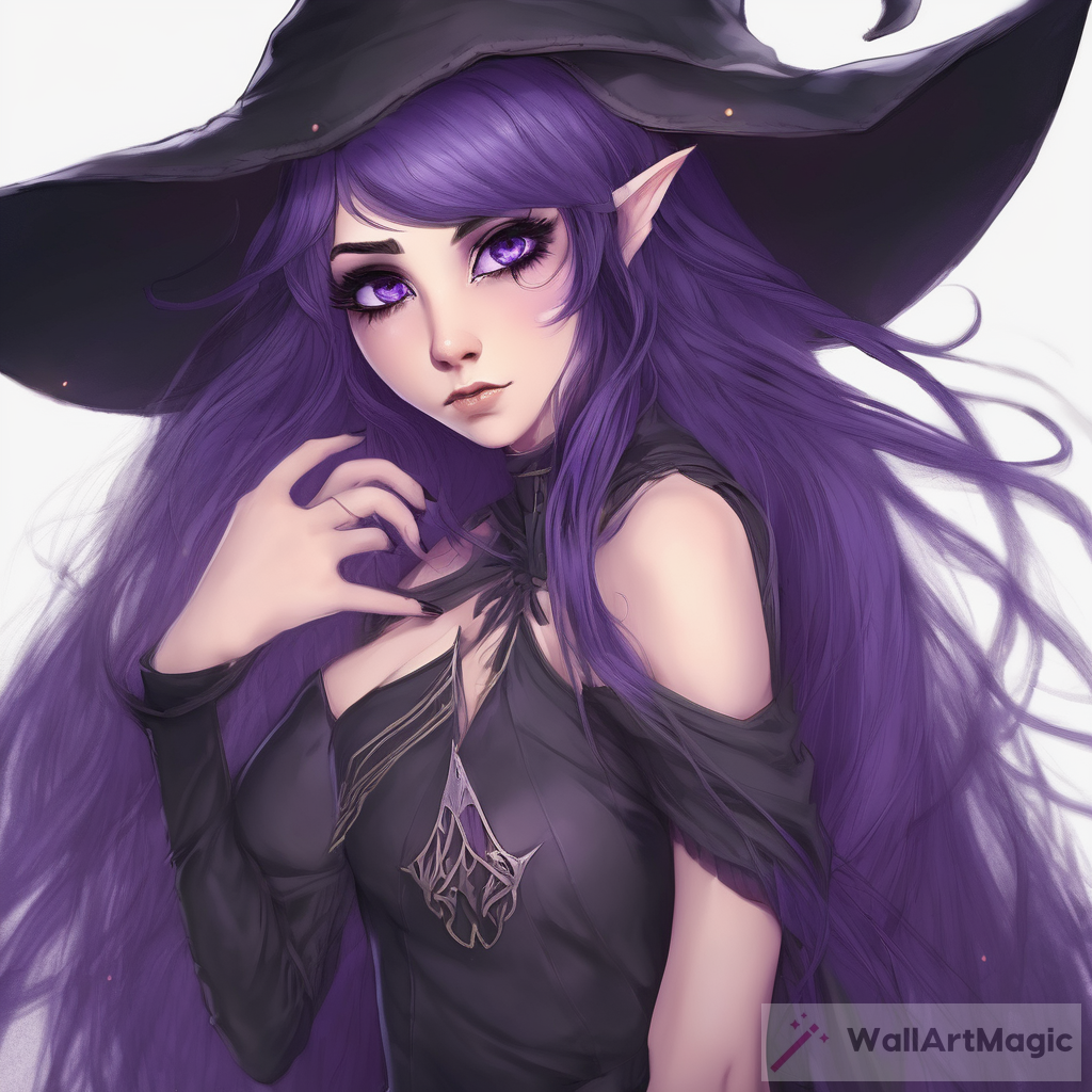 The Enchanting Tale of a Half-Elf Witch with Violet Eyes and Dark Hair