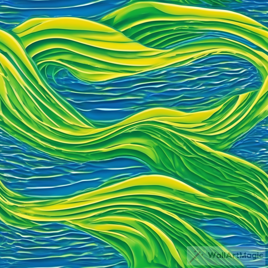 Exquisite Waves of Blue and Green: A Captivating Artwork