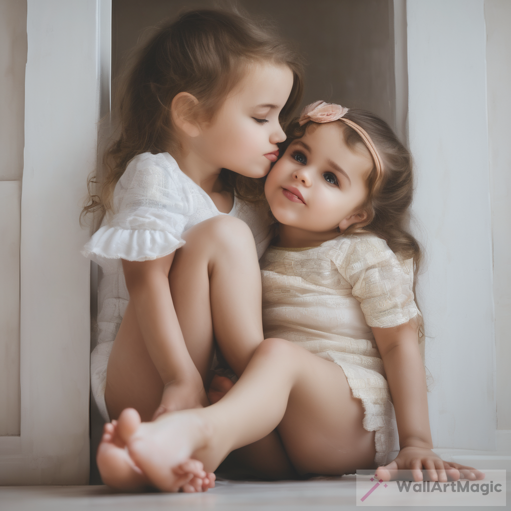 Innocence and Admiration: A Tender Moment Captured in Art