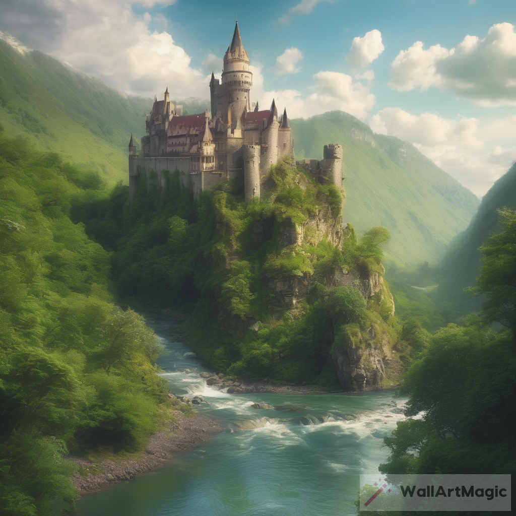 Exploring a Magical Castle on a Lush Cliff by the River