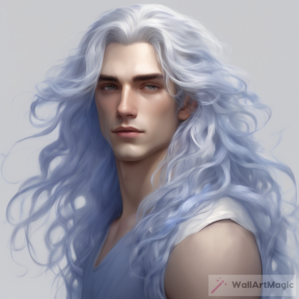 The Enchanting Beauty of a Young Male with Long White Hair