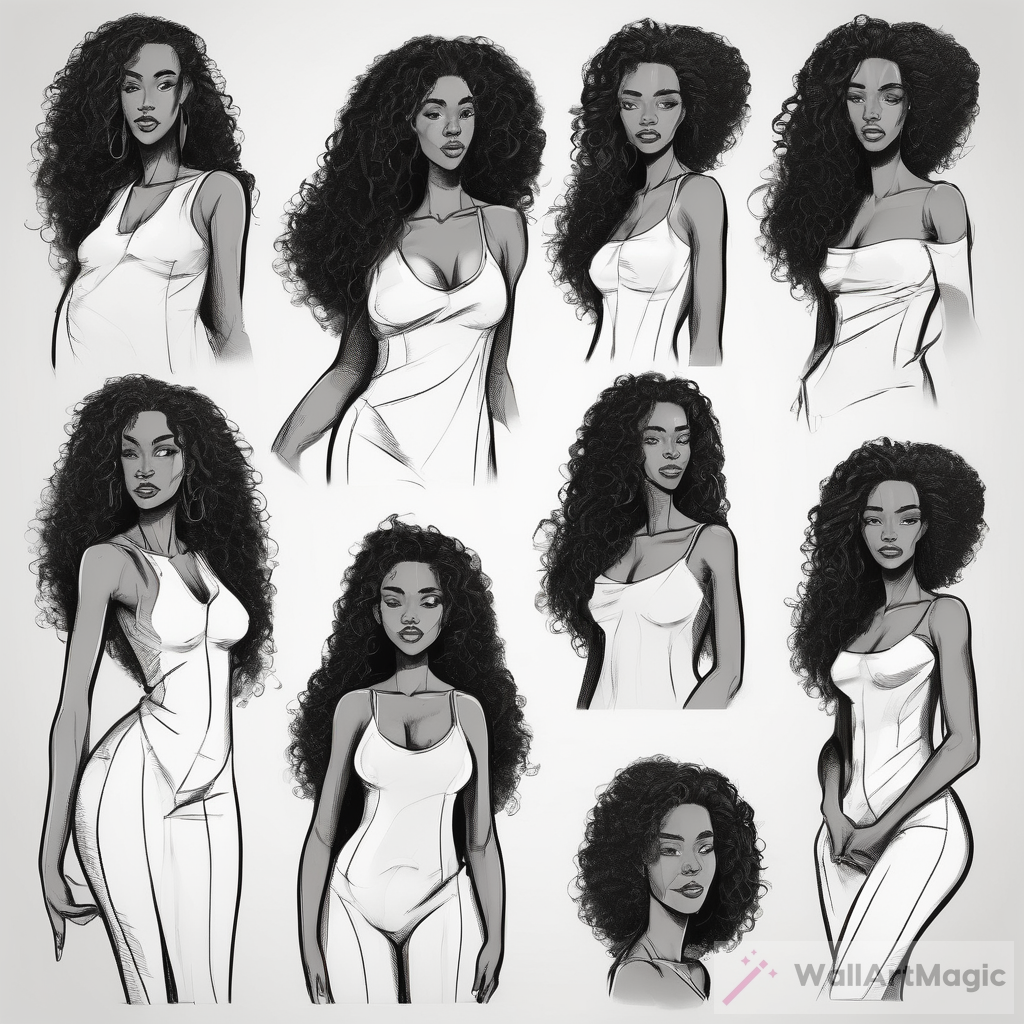 The Beauty of a Tall Black Woman: Capturing Elegance and Grace in Line Drawings