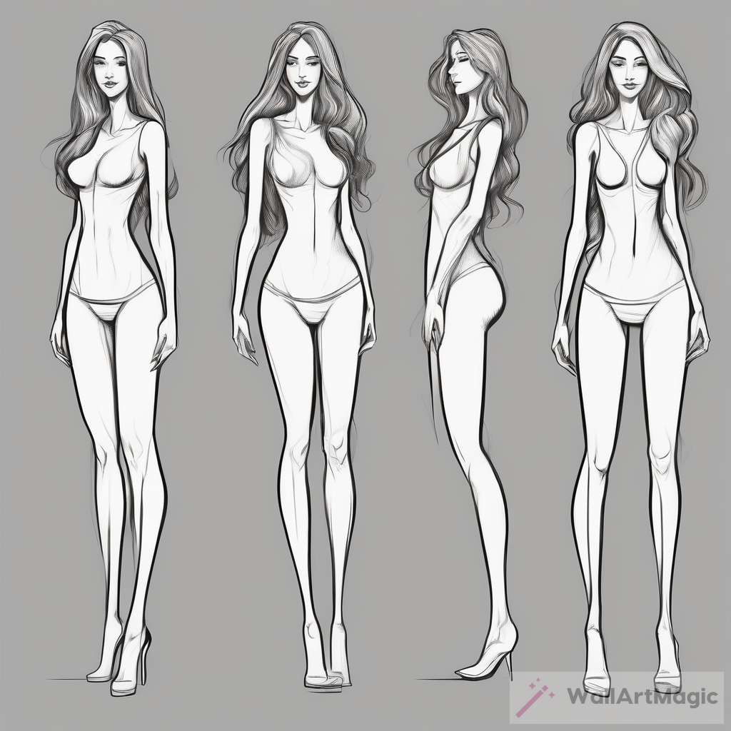 The Elegance of Line Drawings: Exploring the Tall Woman with Beautiful Proportions