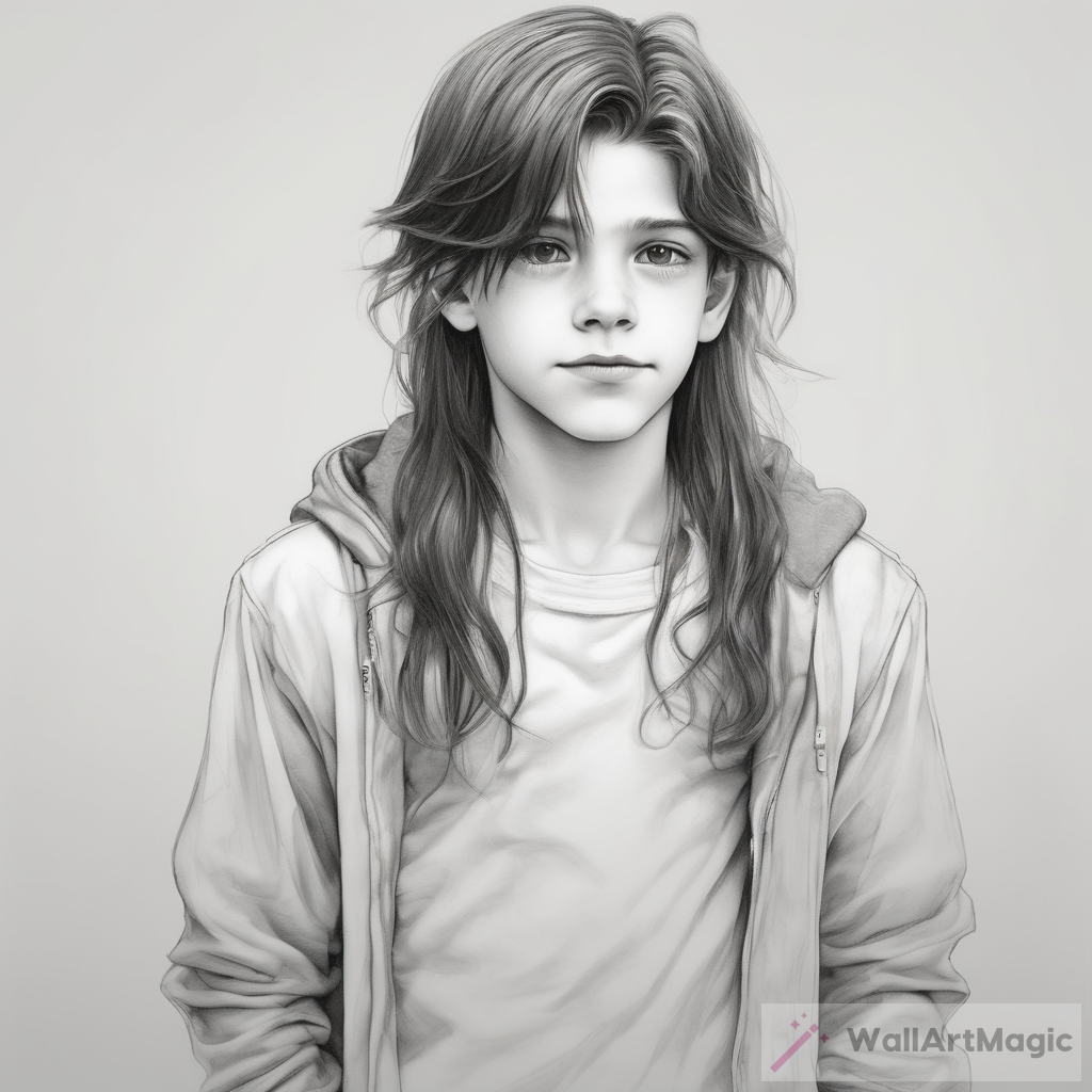 The Charismatic Tall Kid with Red Cheeks - A Realistic Artwork