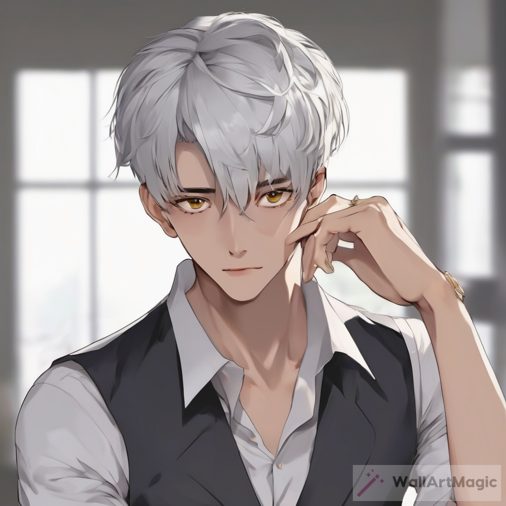 Exploring the Unique Aesthetic of a Short Slim Man with Silver Hair and Golden Eyes