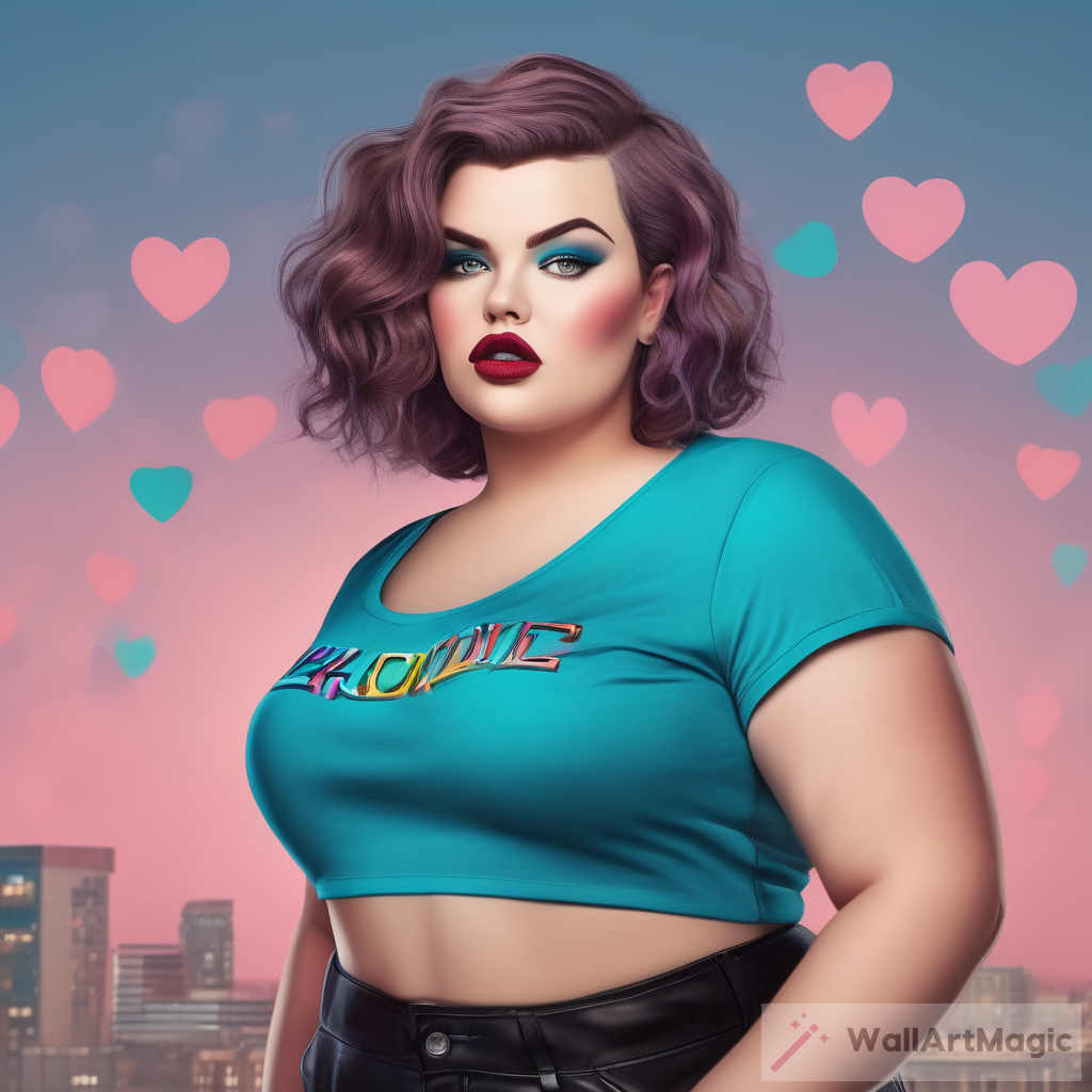 Embracing Beauty: The Ultra-realistic Full Body Artwork of a Stunning Curvy Plus Size Woman