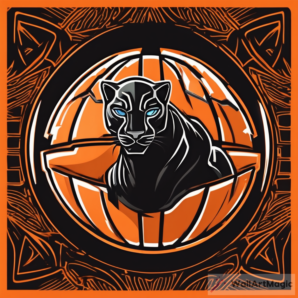 Round Basketball Team Logo Inspired by Black Panther