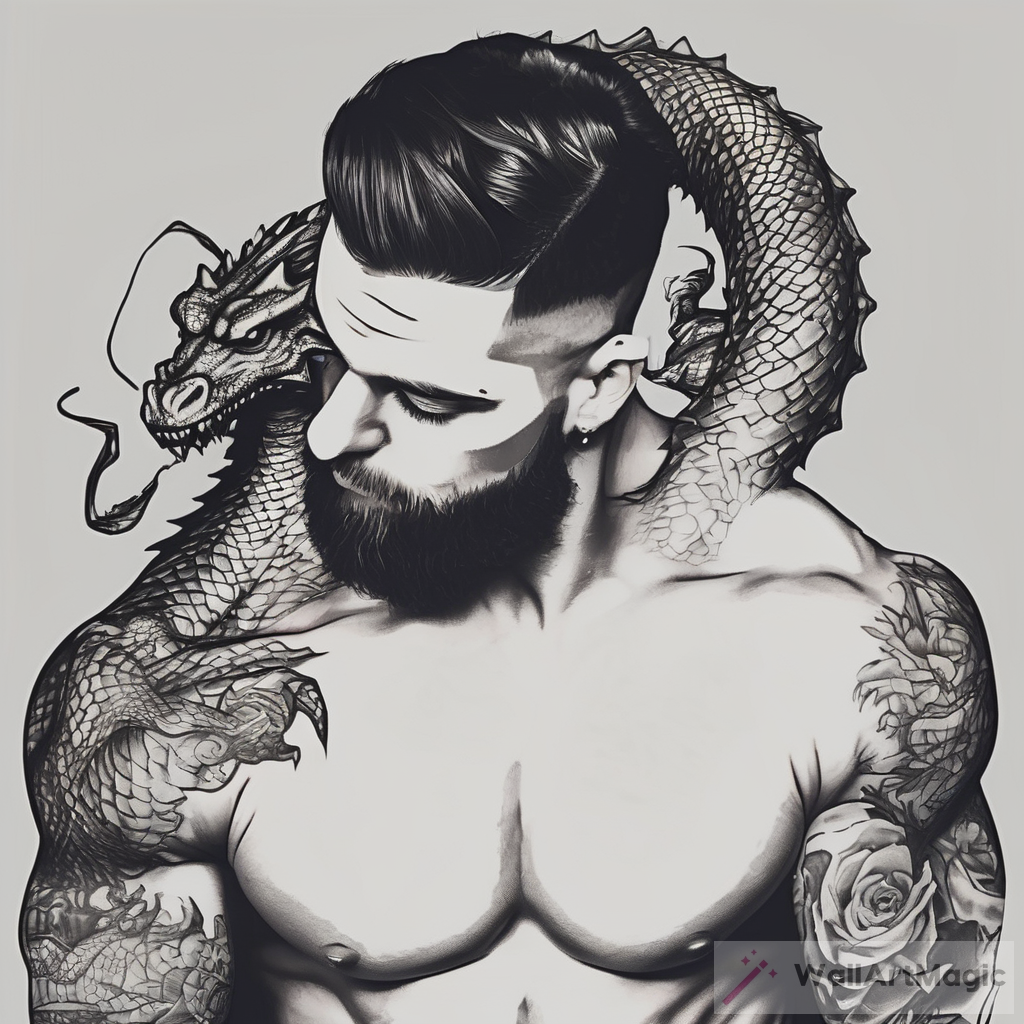 Love and Art: A Tattooed Dragon and Black-Haired Beauty