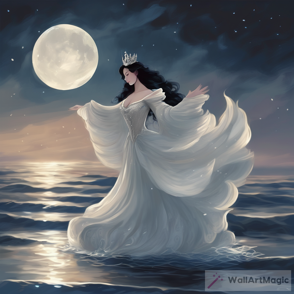 The Enchanting Blackhaired Swan Princess: A Majestic Sight on the Sea