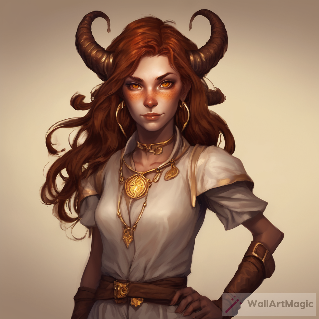 Dive into the World of Art with a Female Tiefling - Aesthetically Enchanting!