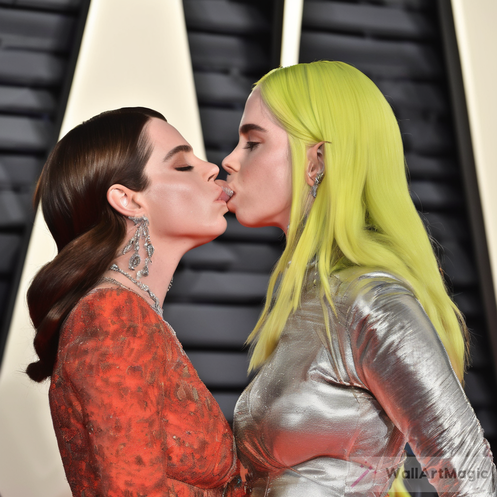 The Captivating Moment: Lana Del Rey and Billie Eilish Share a Passionate Kiss on the Red Carpet