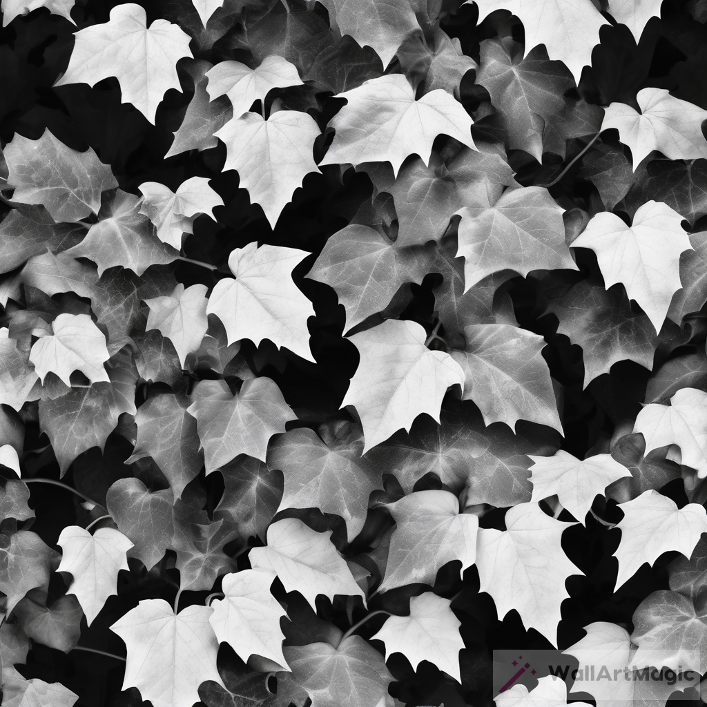 Black and White Common Ivy: An Elegant Study in Contrast