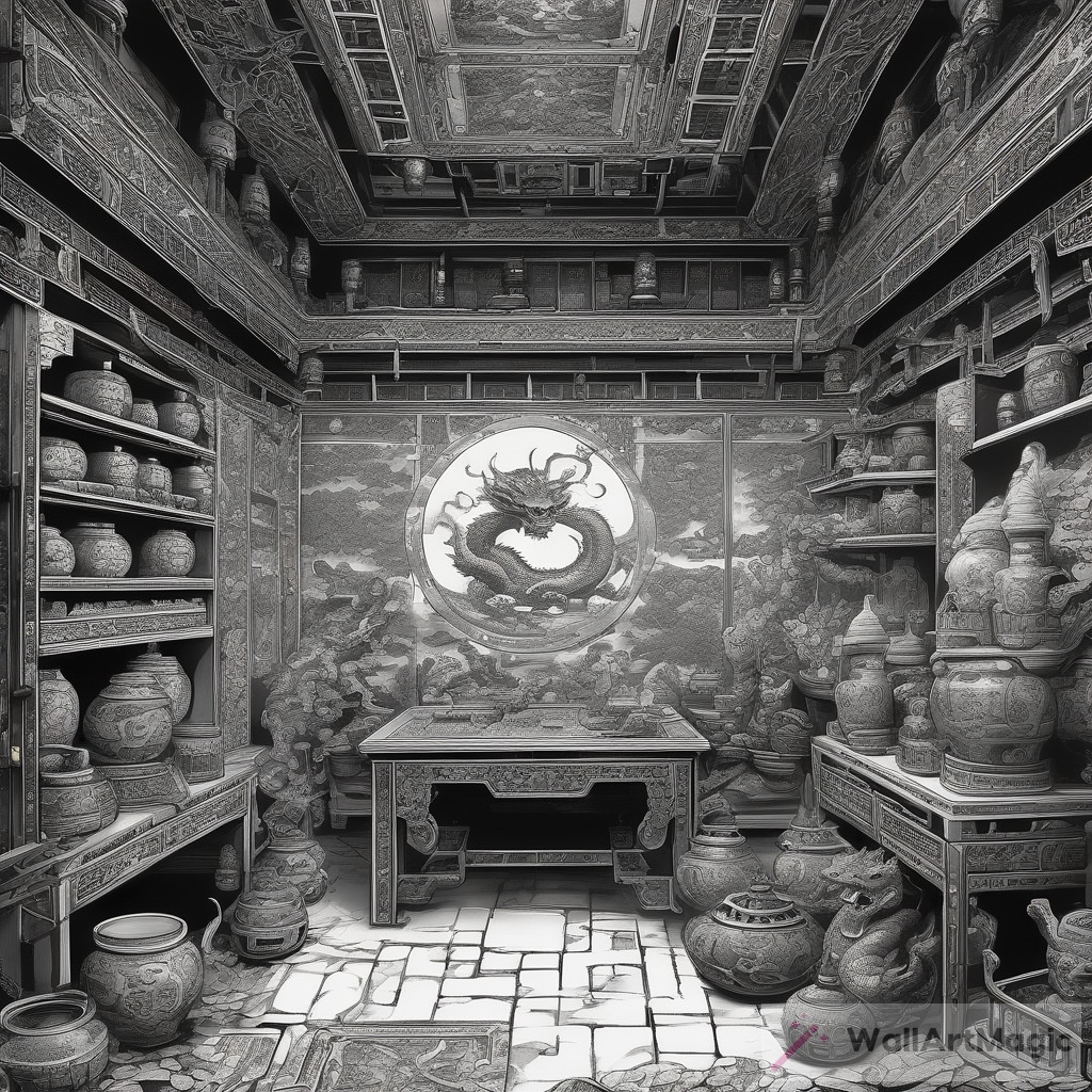 Black and White Dungeons & Dragons China Style: Exploring the Enchantment of a Treasure Room