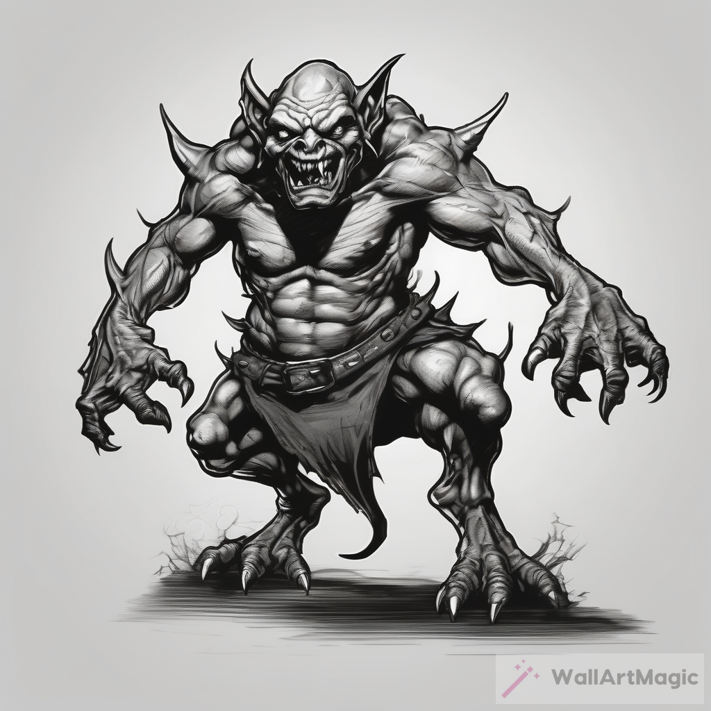 Ferocious Goblin: A Realistic Dungeon and Dragon Art