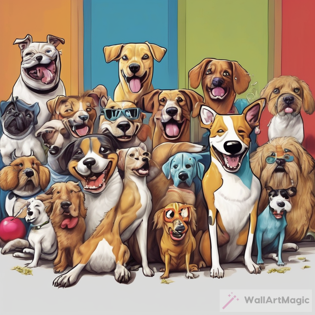 Hilarious Comical Dogs Artwork