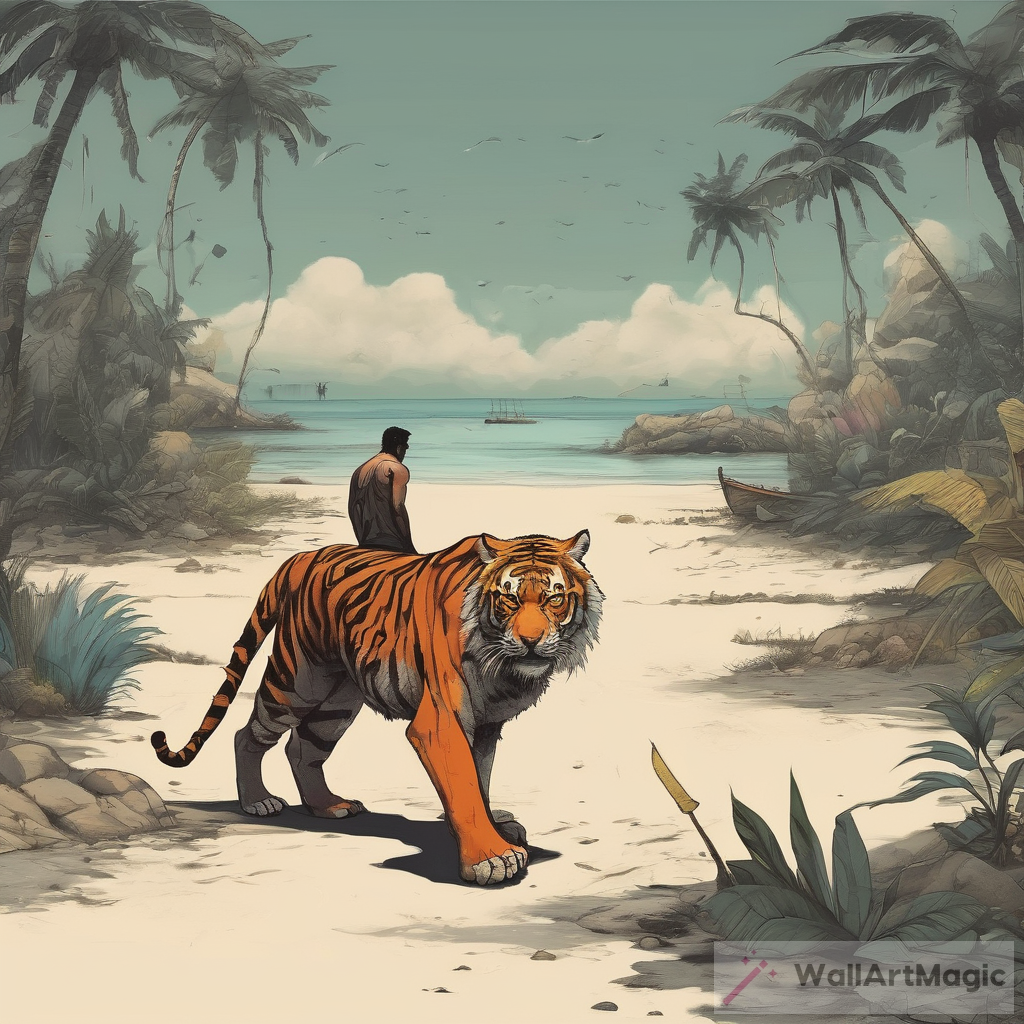 Man Alone with Tiger Art