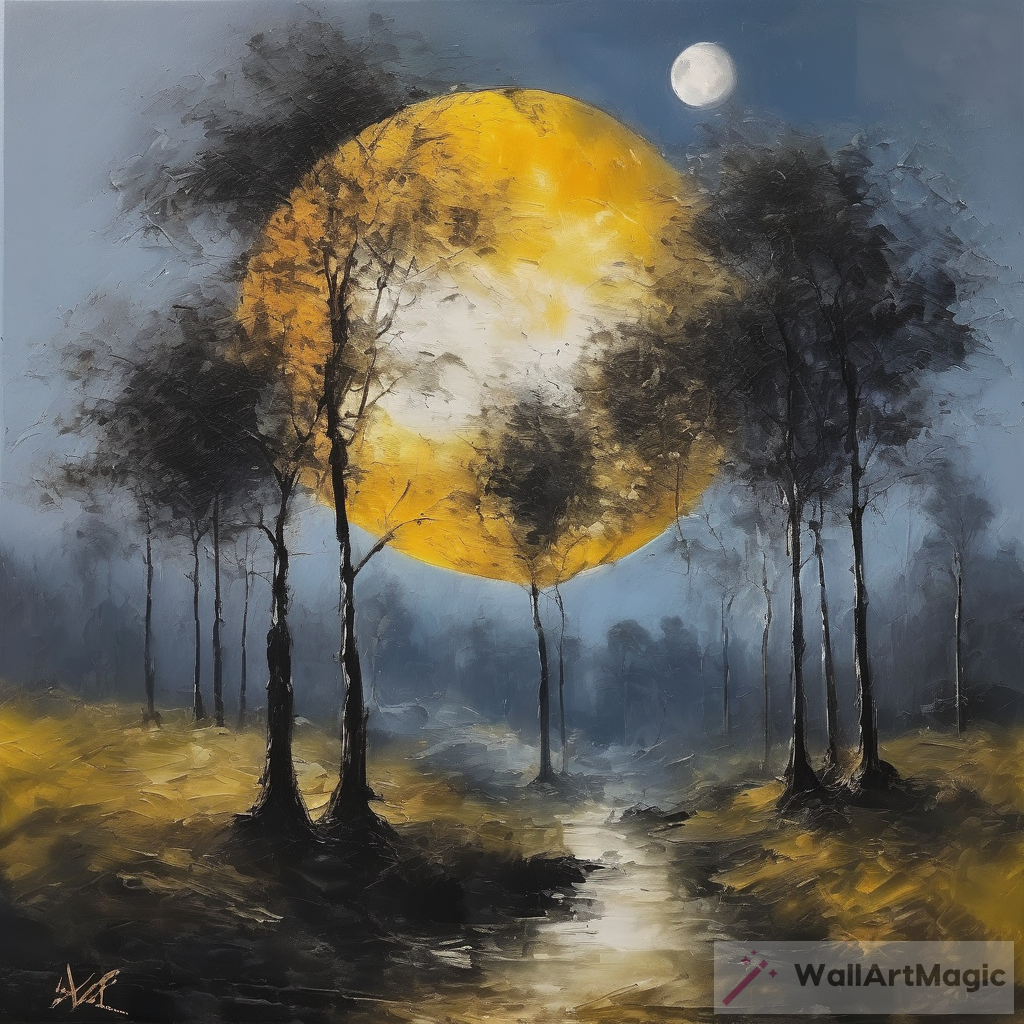 Moon Behind Trees: Landscape Paintings in AI Artwork