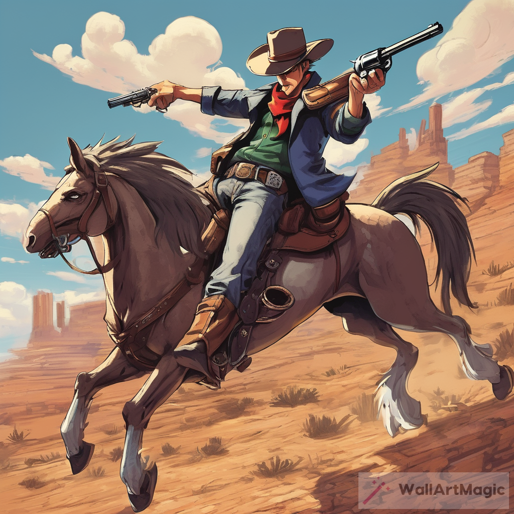 Cowboy on Horse with Hat and Revolver - Sonic the Hedgehog Art