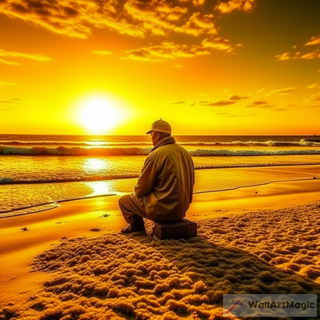 Golden Sunrise Beach: Van Gogh-Inspired Beauty
