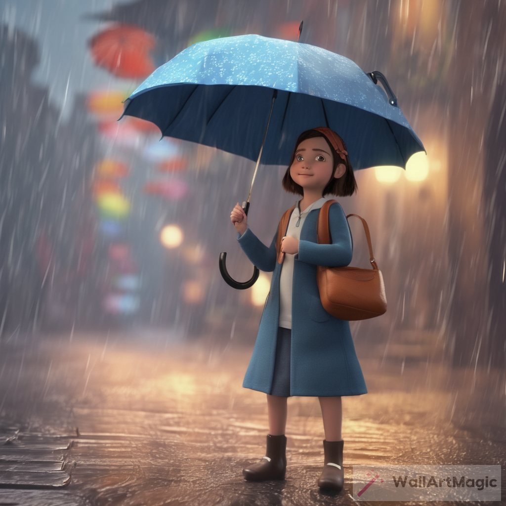 Captivating CGI Animation: Girl with Umbrella Artwork