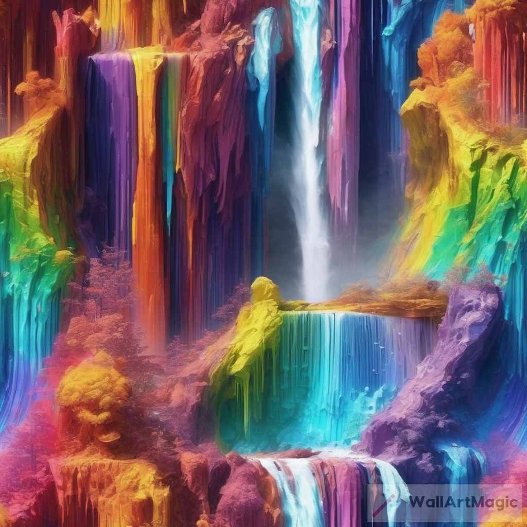 Rainbow Paint Waterfall Quartz Fantasy Futuristic