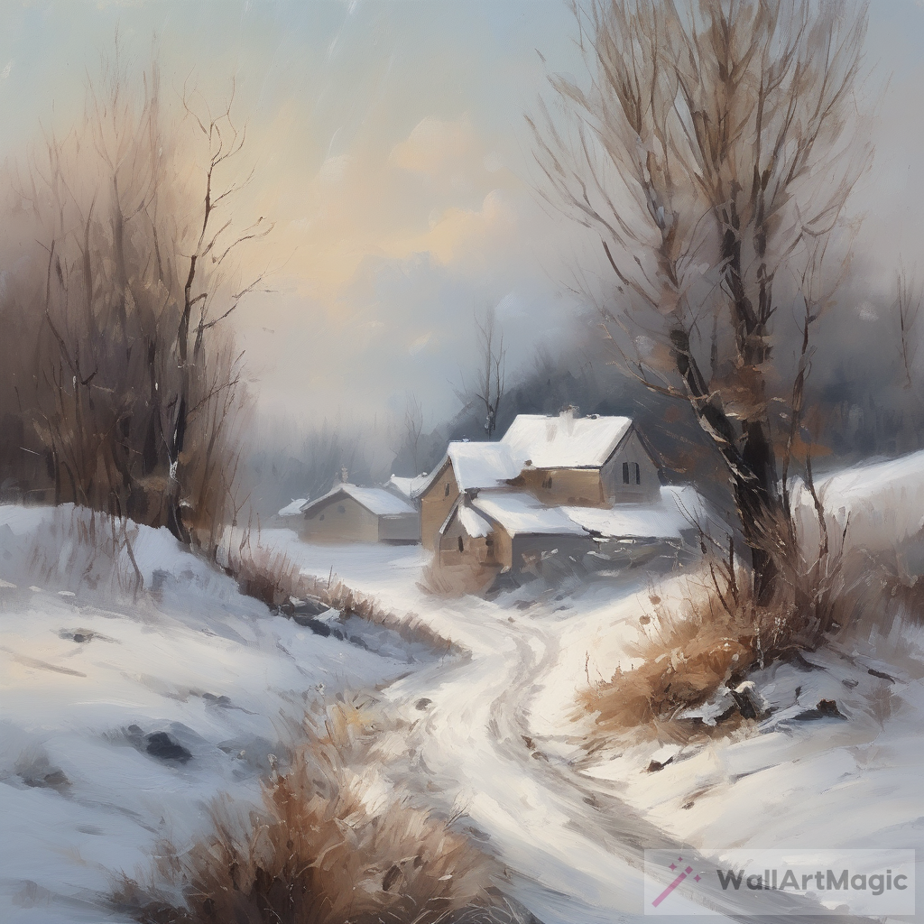 Winter Landscape Painting: A Serene Artwork