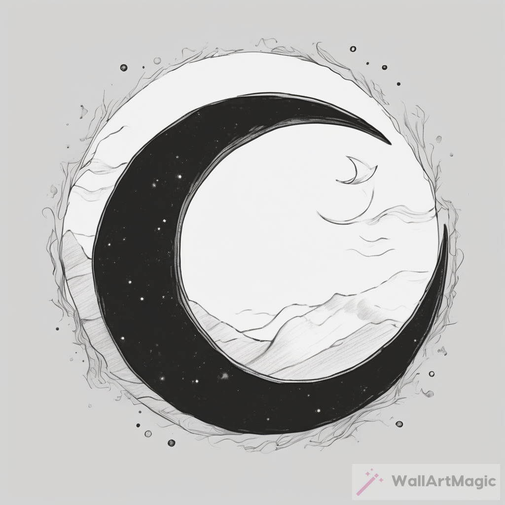 Capturing Serenity: Crescent Moon Drawing