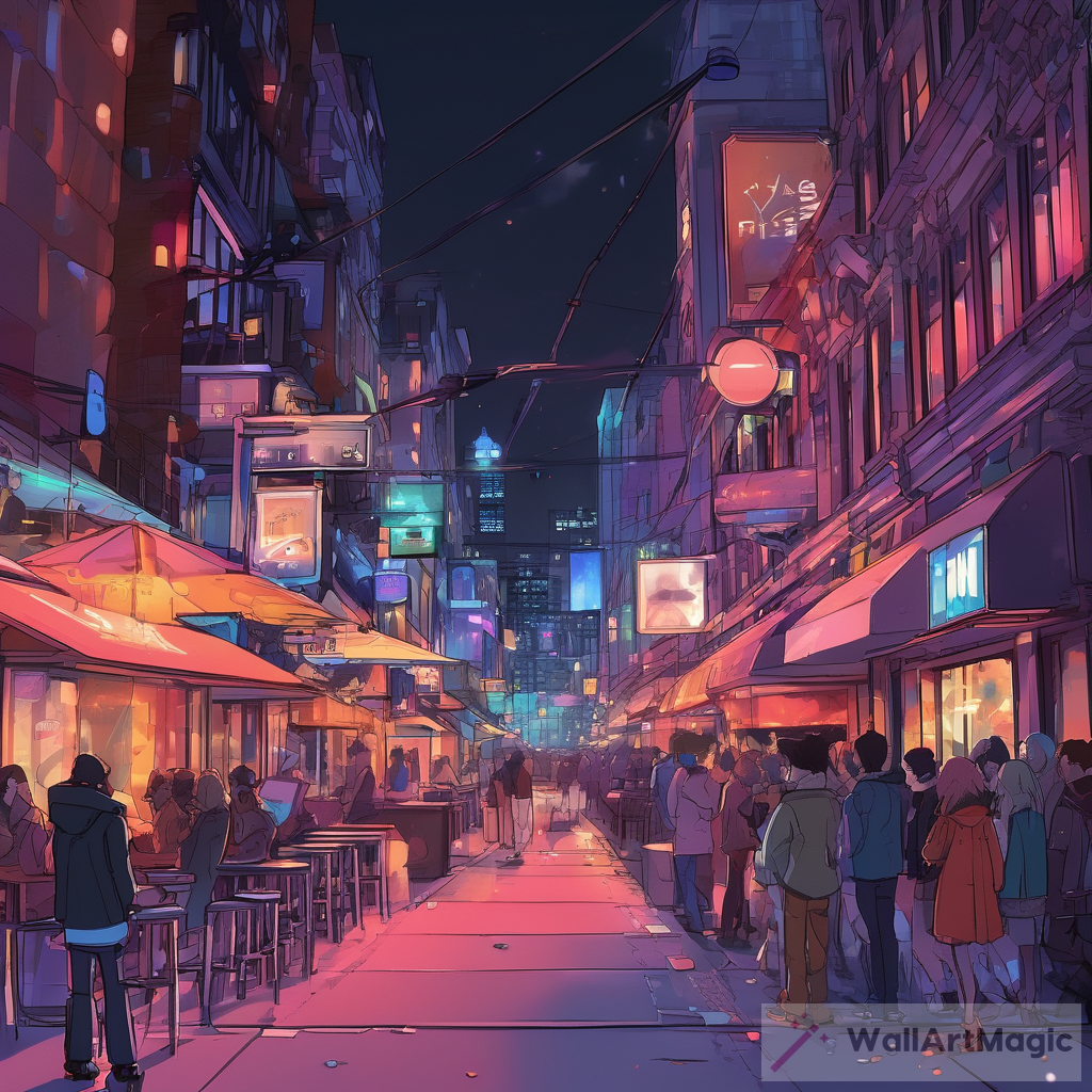 AnimeInspired Montreal Nightlife Visuals WallArtMagic