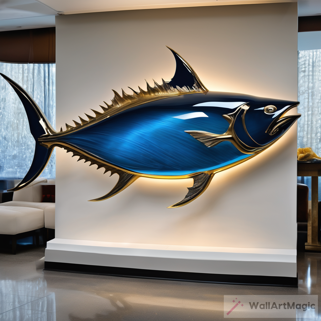 Captivating Fiber Glass Bluefin Tuna Sculpture