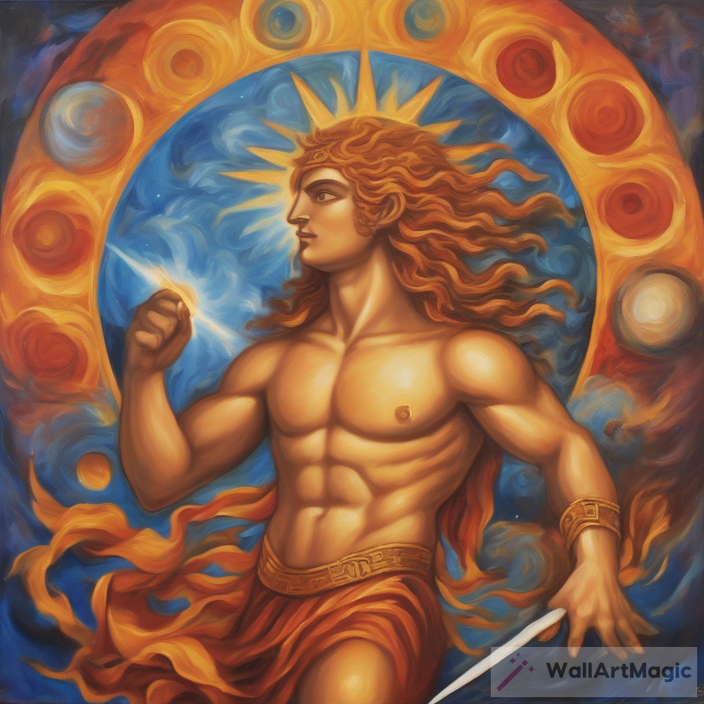 Apollo Oil on Canvas: Leo's Fiery Portrayal