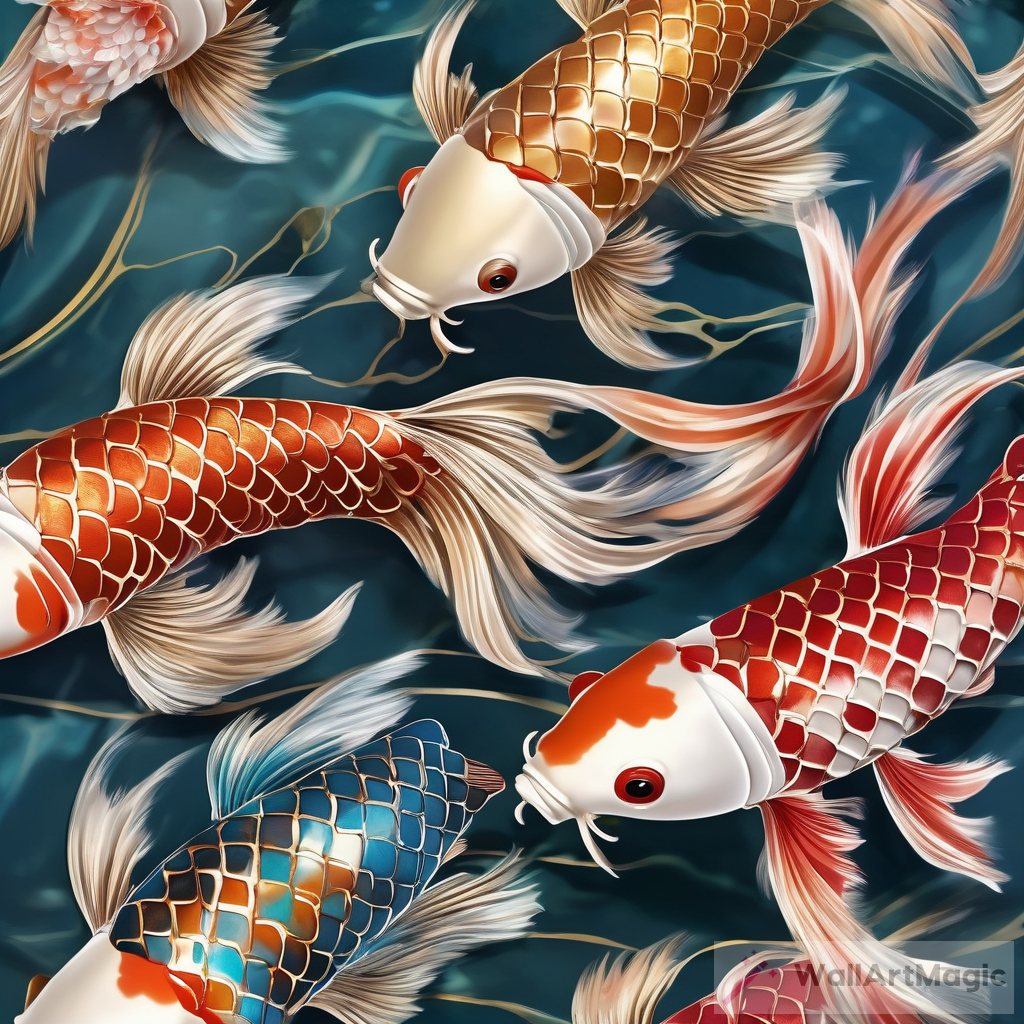 Feathered Koi Enchantment - Underwater Avian-Inspired Beauty