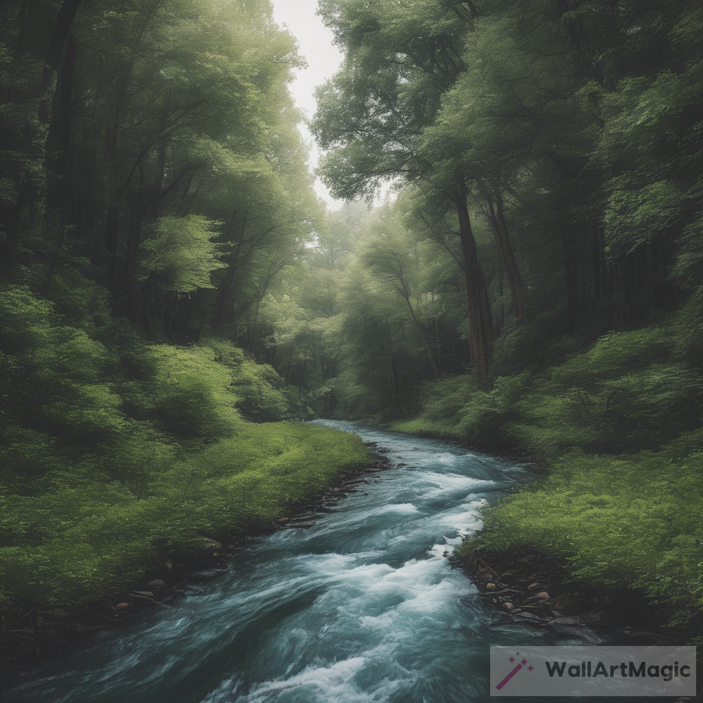 Tranquil River & Forest Scene