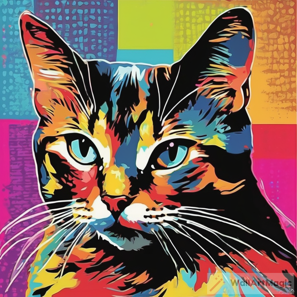 Beautiful Pop Art Cat Painting