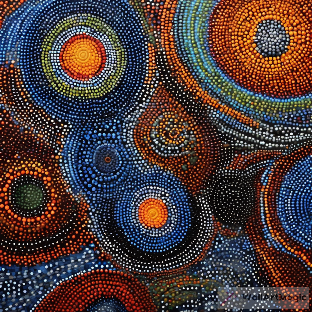 Fusion of Traditional Dot Painting with Modern Art Techniques