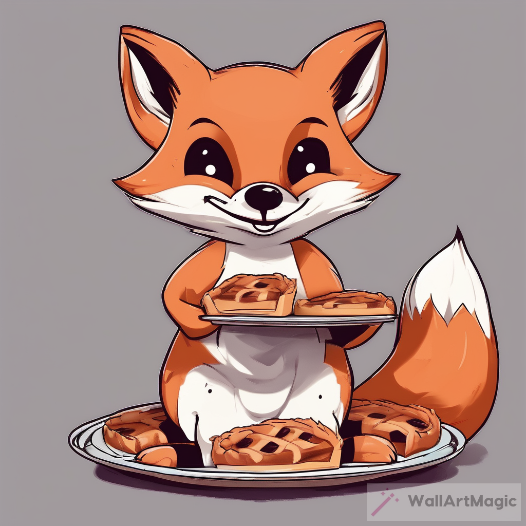 Adorable Fox with Pie: Autumn Delight