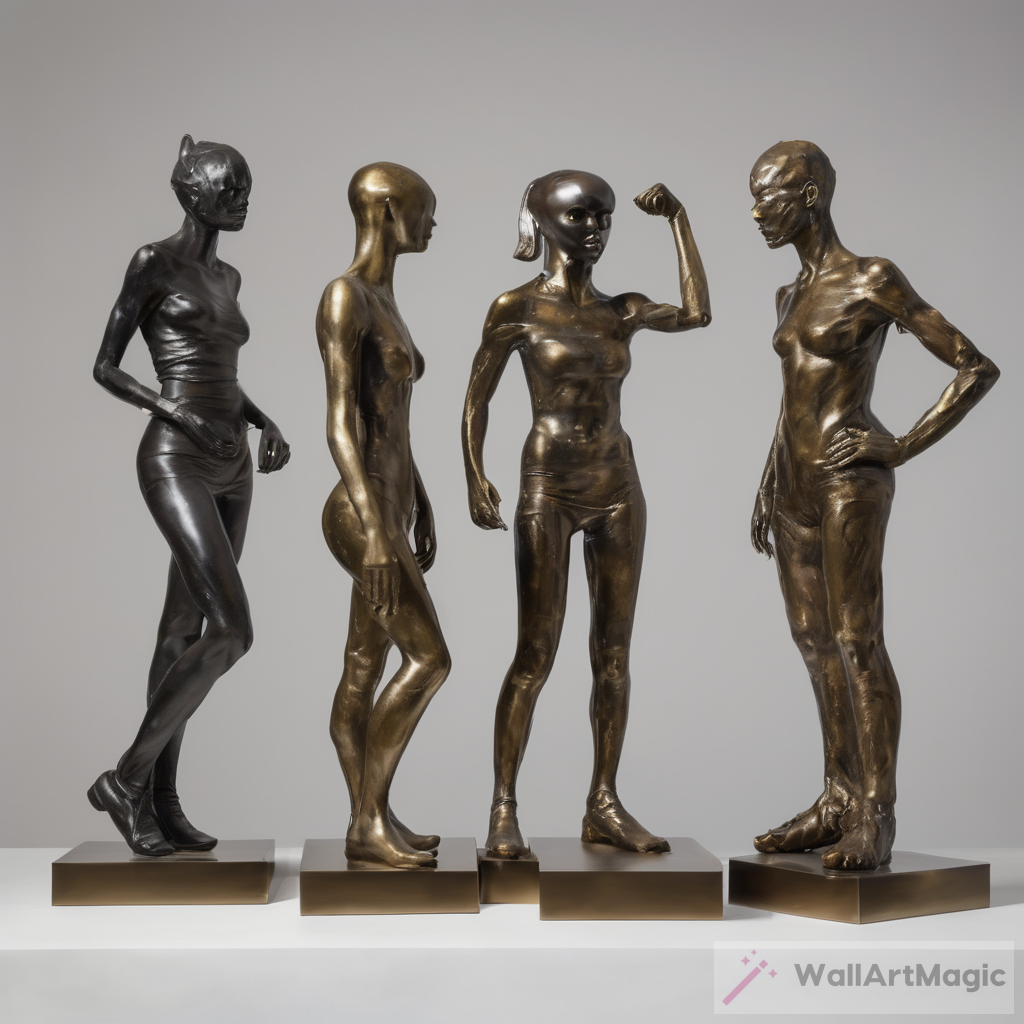 Interactive Bronze Figures: AI Artwork Play