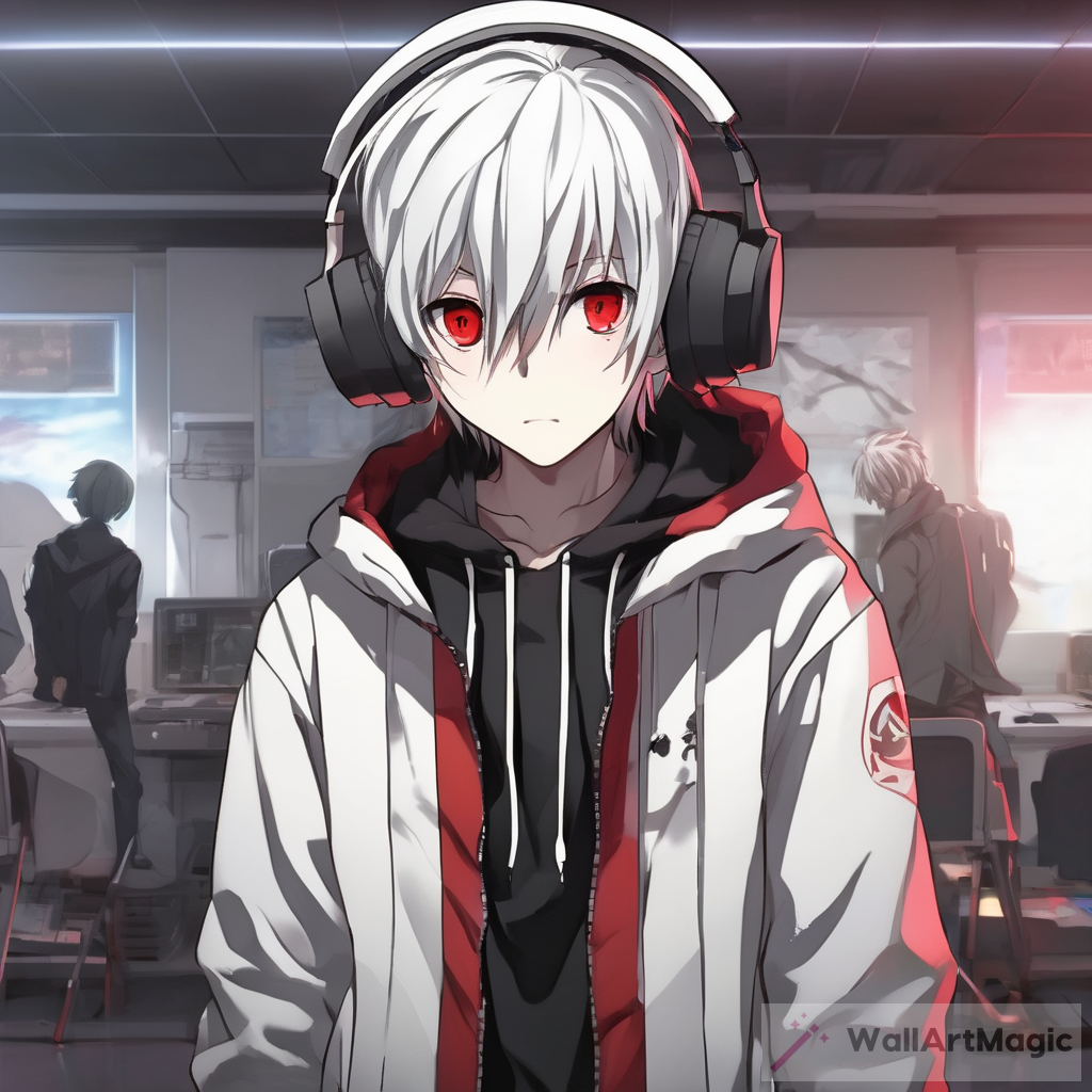 Intense Anime Boy in Gaming Room
