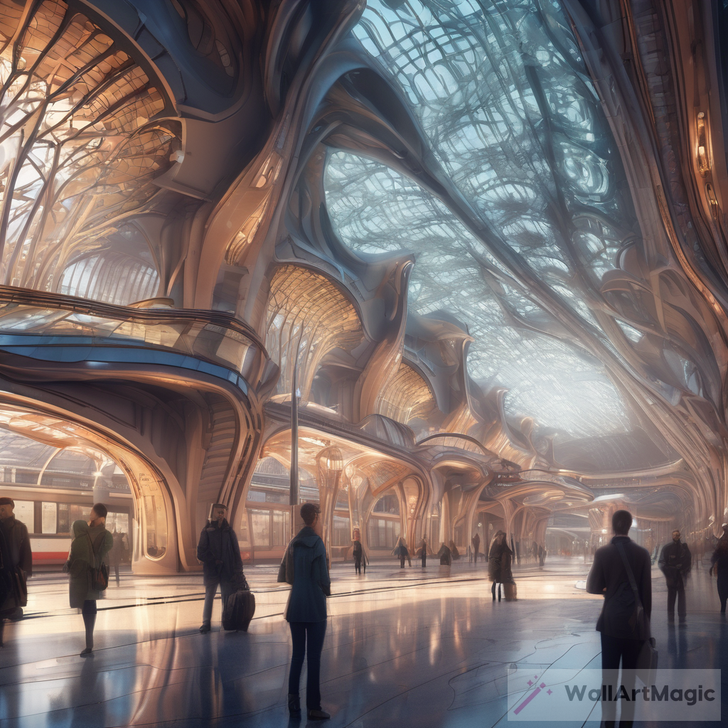 Enchanting Art: Futuristic Train Station