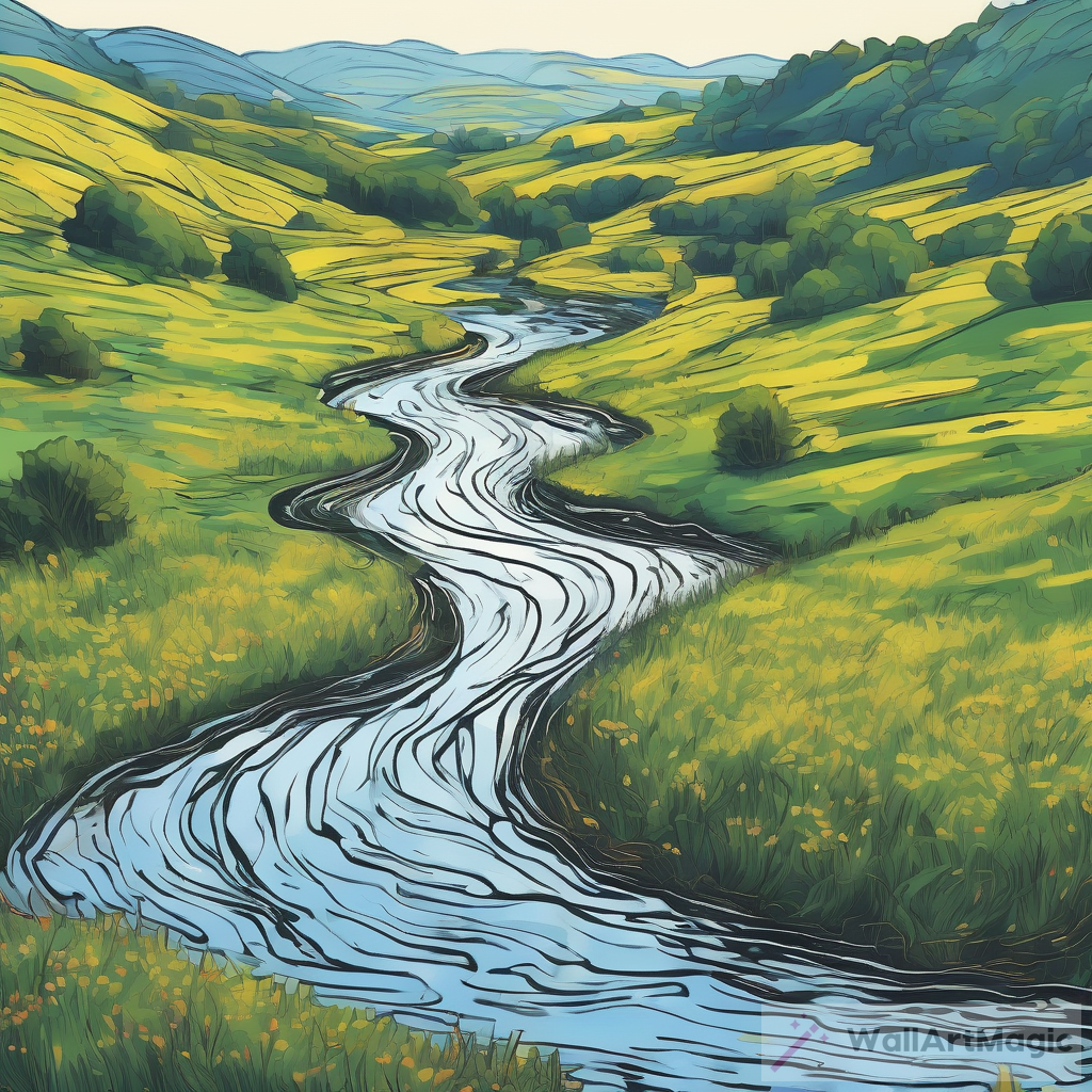 Impressionist River Meadow AI Artwork