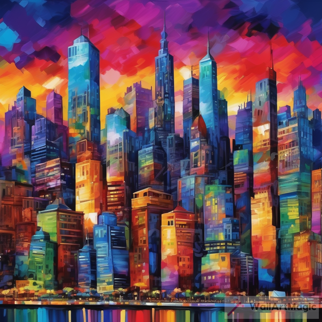 Vibrant City Skyline Artwork