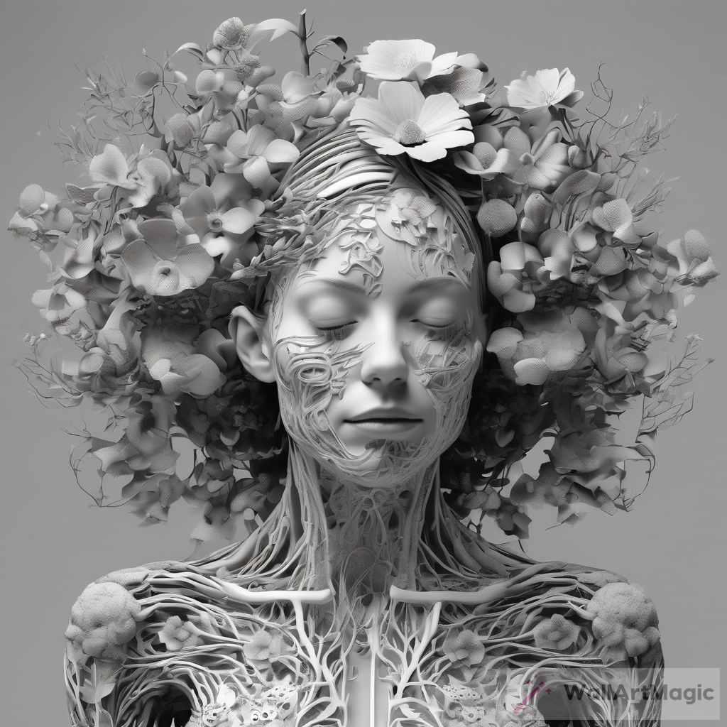 Sebastian Errazuriz 3D Woman in Flowers Art