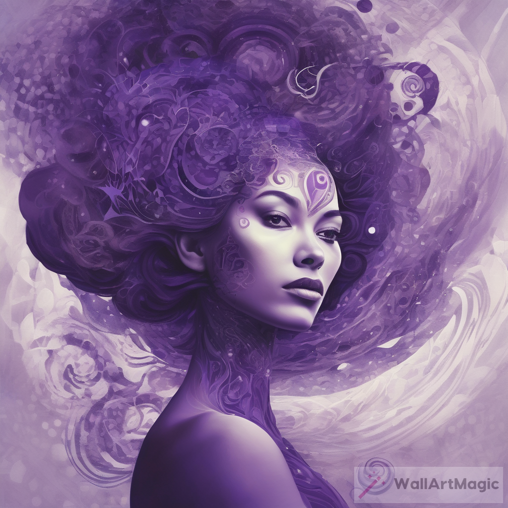 Surreal Portrait: Lady in Purple Cosmos