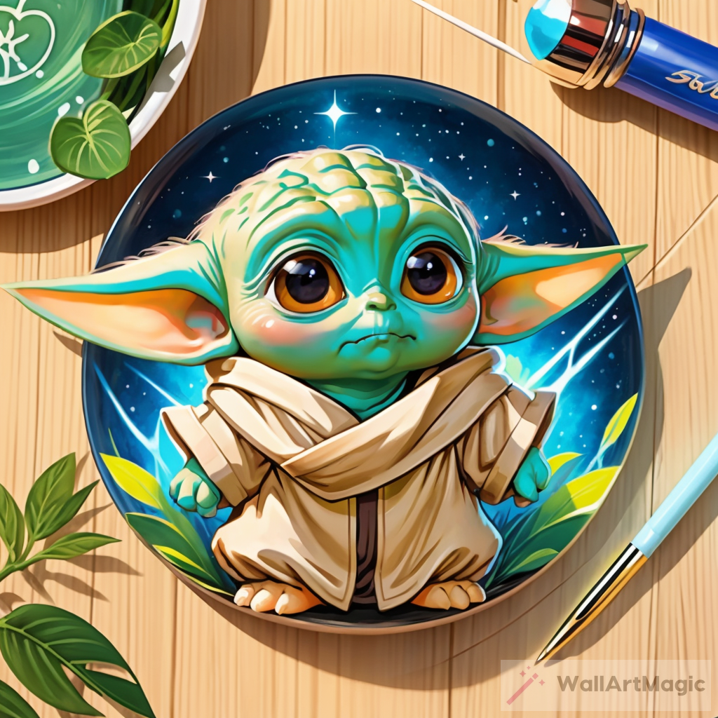 Enchanting Baby Yoda Cartoon - Mandalorian Series
