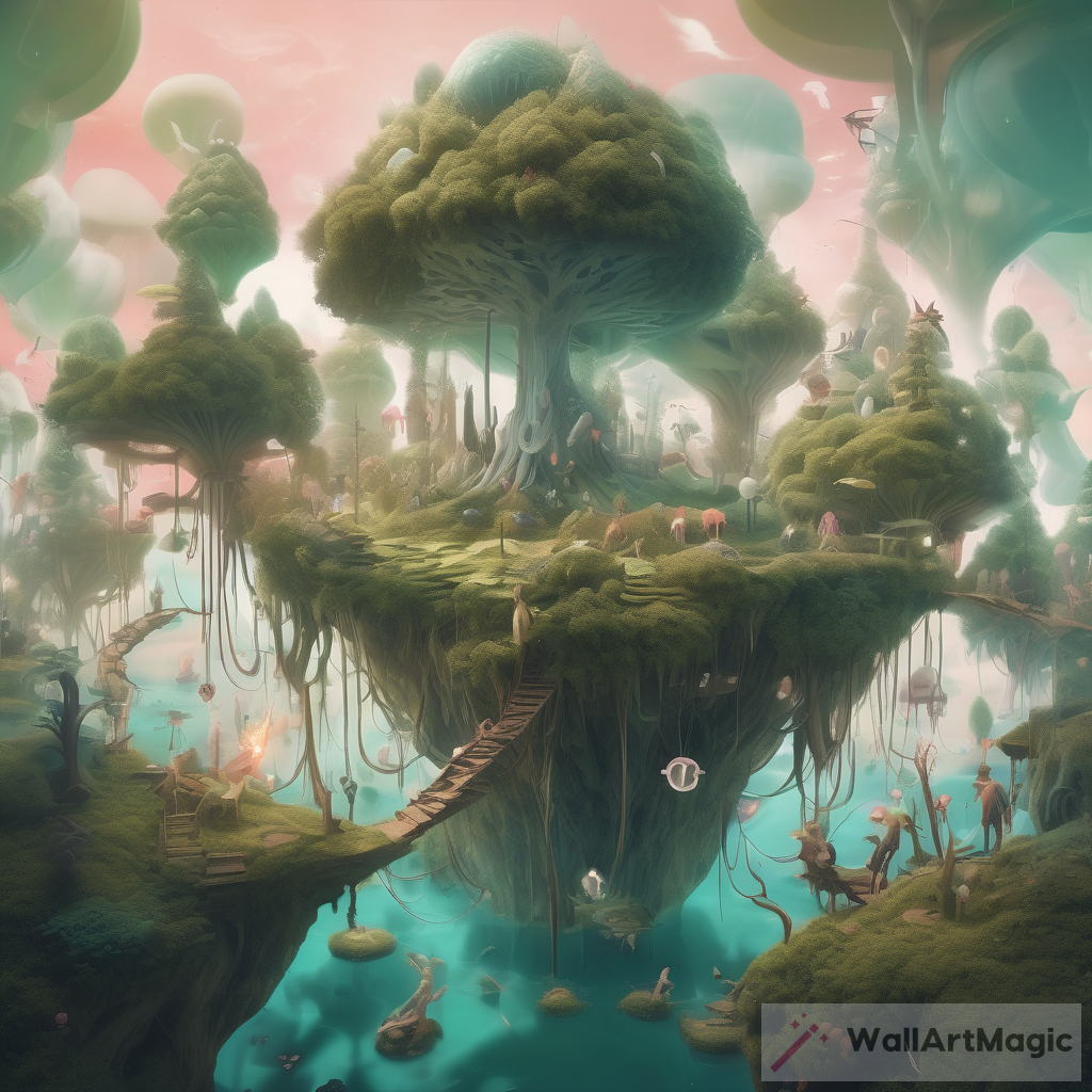Surreal Forest and Mythical Creatures Art