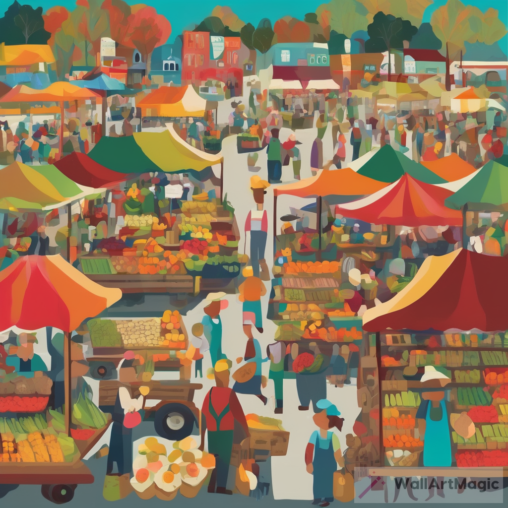 Whimsical Farmers' Market: Exaggerated Colors & Shapes