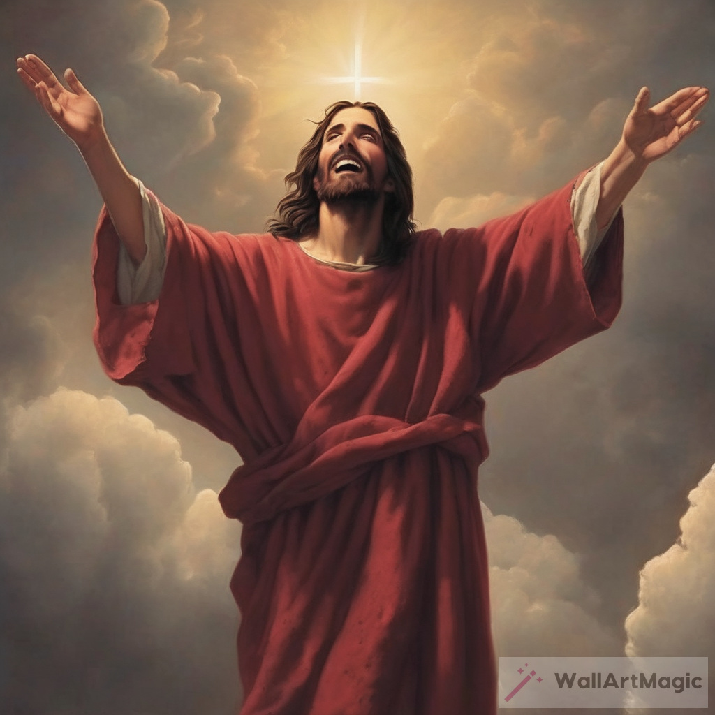 Jesús sonriendo desde el cielo